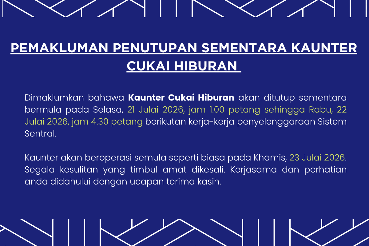 Penutupan Kaunter Cukai Hiburan