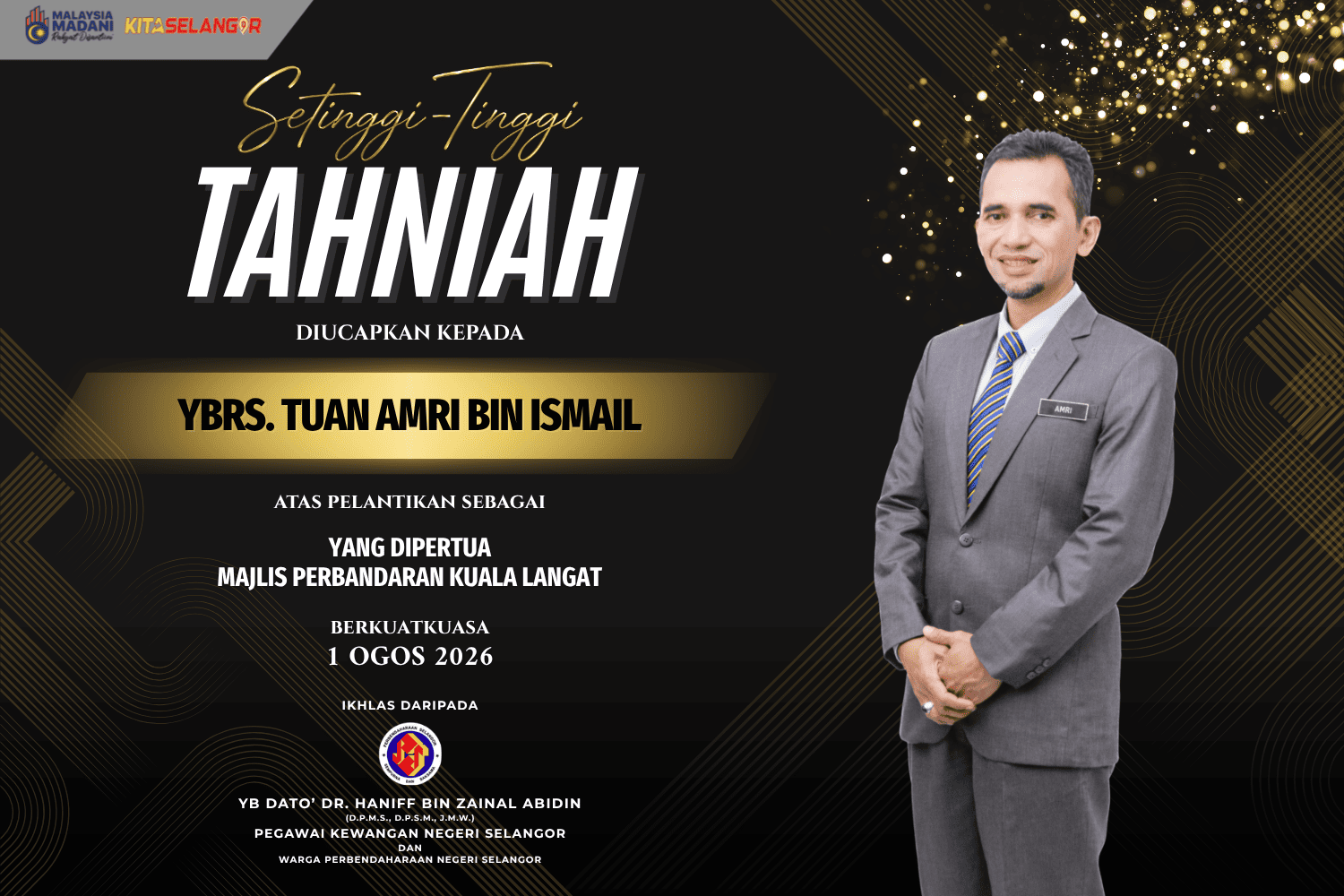 Tahniah YBRS. Tuan Amri